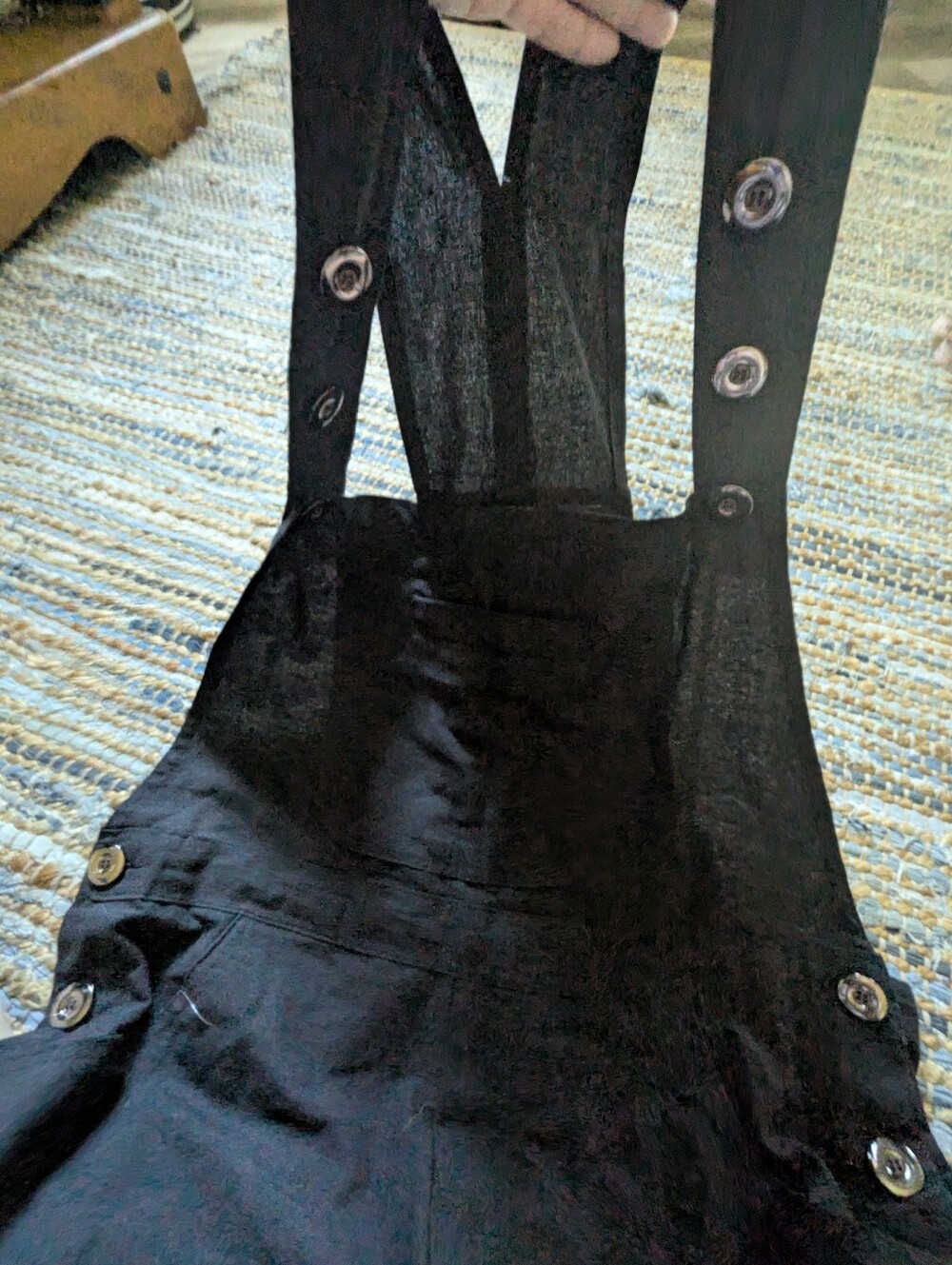 NWT Black Overalls L Jumpsuit Minimalist Casual Relaxed Adjustable Button Strap - Picture 14 of 15